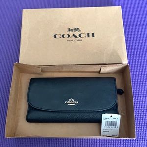 Coach leather trifold wallet